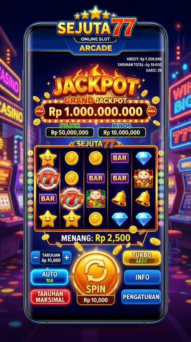 Screenshot aplikasi sejuta77 dengan berbagai pilihan kategori aplikasi.